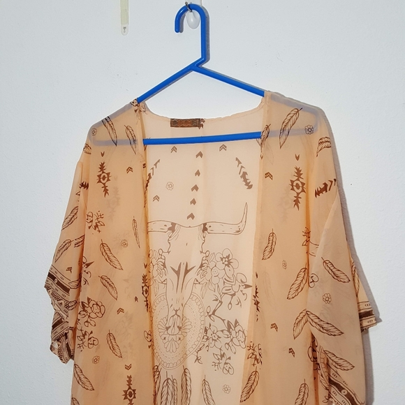 Brown Eyed Girl Designz sheer open front cardigan OS - Picture 3 of 12